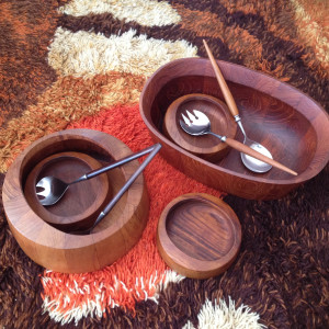 vintage teak serving pieces Dansk Digsmed midcenturysanjose