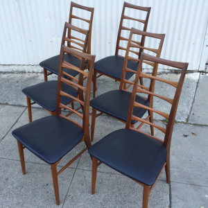 Koefoeds Hornslet teak dining chairs at midcenturysanjose