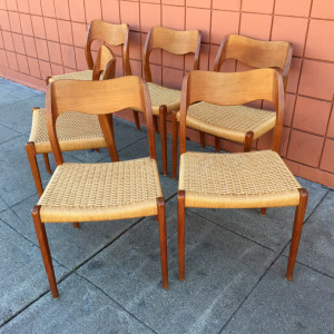 Moller 71 teak chairs at midcenturysanjose.com
