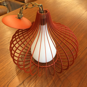 Orange onion pendant light