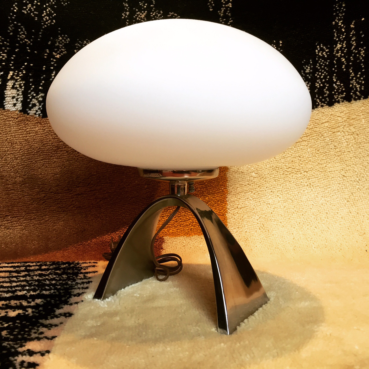 Laurel Chrome Parabola Mushroom Lamp - midcenturysanjose