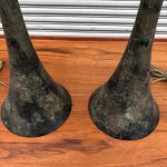 Pair of Hansen Patinated Bronze Lamps
